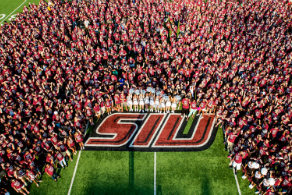 Freshmen class on the SIU football field